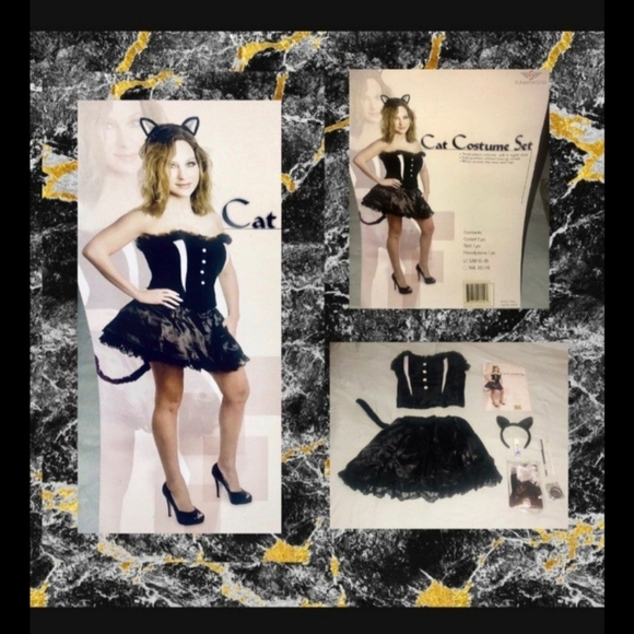 SUNNYWOOD BRAND "MOONLIGHT KITTEN!" WOMENS BLACK CAT COSTUME SIZE S/M NEW! - Picture 8 of 12